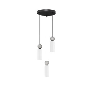 Lampa wisząca szklane tuby Molafine 25cm biały / szary kamień / czarny
