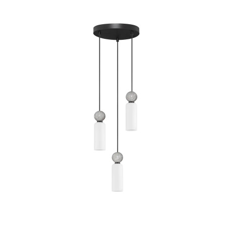 Lampa wisząca szklane tuby Molafine 25cm biały / szary kamień / czarny