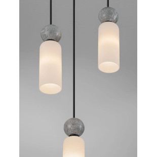 Lampa wisząca szklane tuby Molafine 25cm biały / szary kamień / czarny