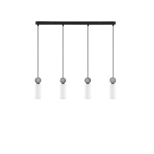 Lampa wisząca szklane tuby Molafine 80cm biały / szary kamień / czarny