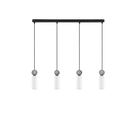 Lampa wisząca szklane tuby Molafine 80cm biały / szary kamień / czarny