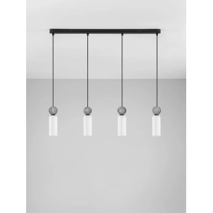 Lampa wisząca szklane tuby Molafine 80cm biały / szary kamień / czarny