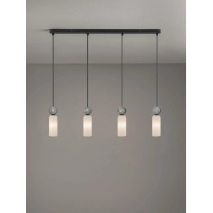 Lampa wisząca szklane tuby Molafine 80cm biały / szary kamień / czarny