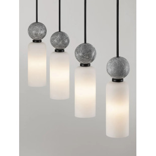 Lampa wisząca szklane tuby Molafine 80cm biały / szary kamień / czarny