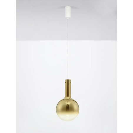 Lampa wisząca szklana kula - ściemniacz triac Avena 25cm LED 3000K złota