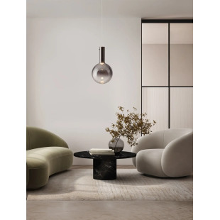 Lampa wisząca szklana kula - ściemniacz triac Avena 25cm LED 3000K szkło dymione opalizowane