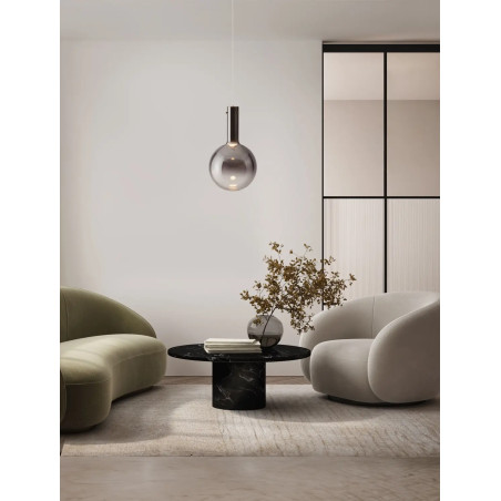 Lampa wisząca szklana kula - ściemniacz triac Avena 25cm LED 3000K szkło dymione opalizowane