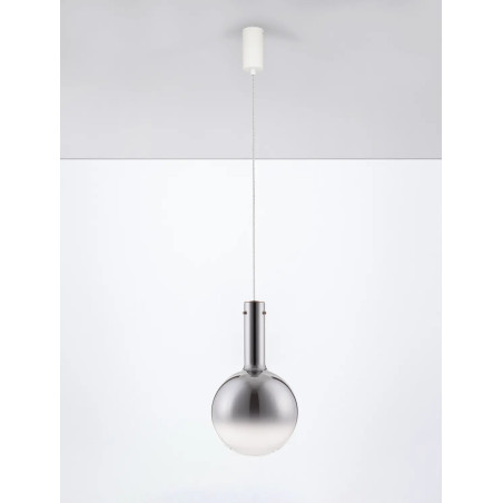Lampa wisząca szklana kula - ściemniacz triac Avena 25cm LED 3000K szkło dymione opalizowane