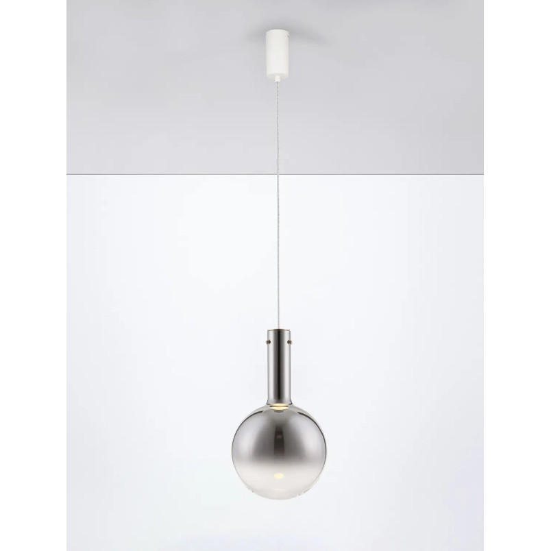 Lampa wisząca szklana kula - ściemniacz triac Avena 25cm LED 3000K szkło dymione opalizowane