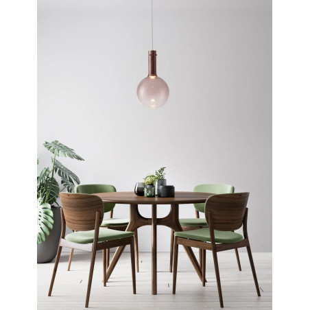 Lampa wisząca szklana kula - ściemniacz triac Avena 25cm LED 3000K ciemny brąz