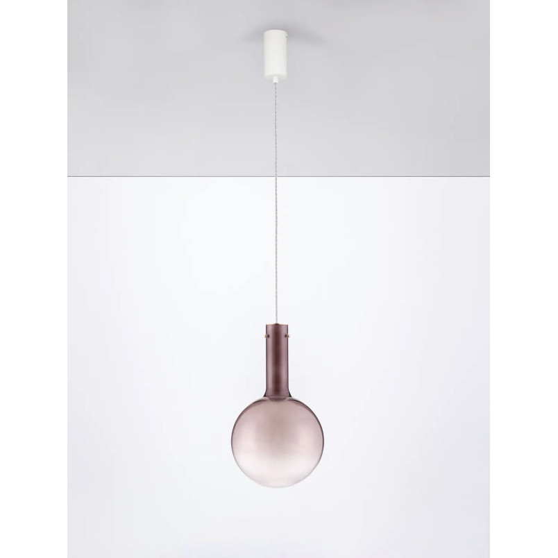 Lampa wisząca szklana kula - ściemniacz triac Avena 25cm LED 3000K ciemny brąz