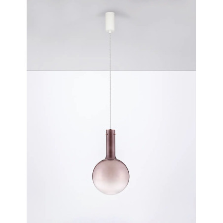 Lampa wisząca szklana kula - ściemniacz triac Avena 25cm LED 3000K ciemny brąz