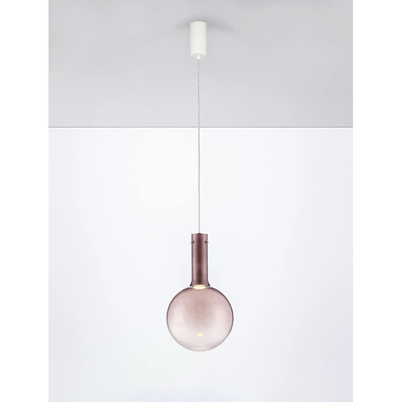 Lampa wisząca szklana kula - ściemniacz triac Avena 25cm LED 3000K ciemny brąz