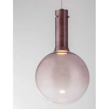 Lampa wisząca szklana kula - ściemniacz triac Avena 25cm LED 3000K ciemny brąz