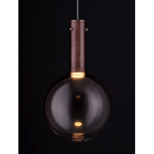 Lampa wisząca szklana kula - ściemniacz triac Avena 25cm LED 3000K ciemny brąz