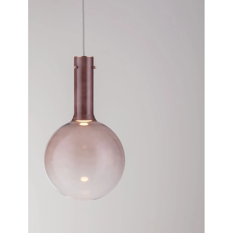 Lampa wisząca szklana kula - ściemniacz triac Avena 25cm LED 3000K ciemny brąz
