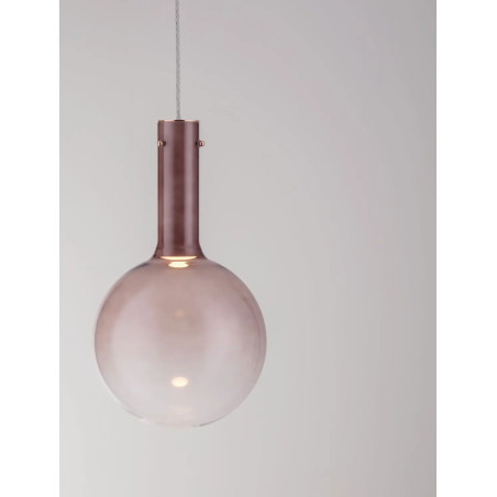 Lampa wisząca szklana kula - ściemniacz triac Avena 25cm LED 3000K ciemny brąz