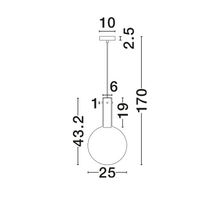 Lampa wisząca szklana kula - ściemniacz triac Avena 25cm LED 3000K ciemny brąz