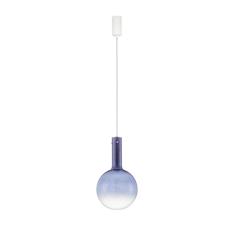 Lampa wisząca szklana kula - ściemniacz triac Avena 25cm LED 3000K niebieska