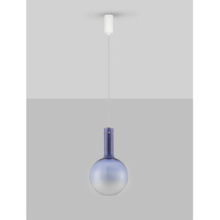 Lampa wisząca szklana kula - ściemniacz triac Avena 25cm LED 3000K niebieska