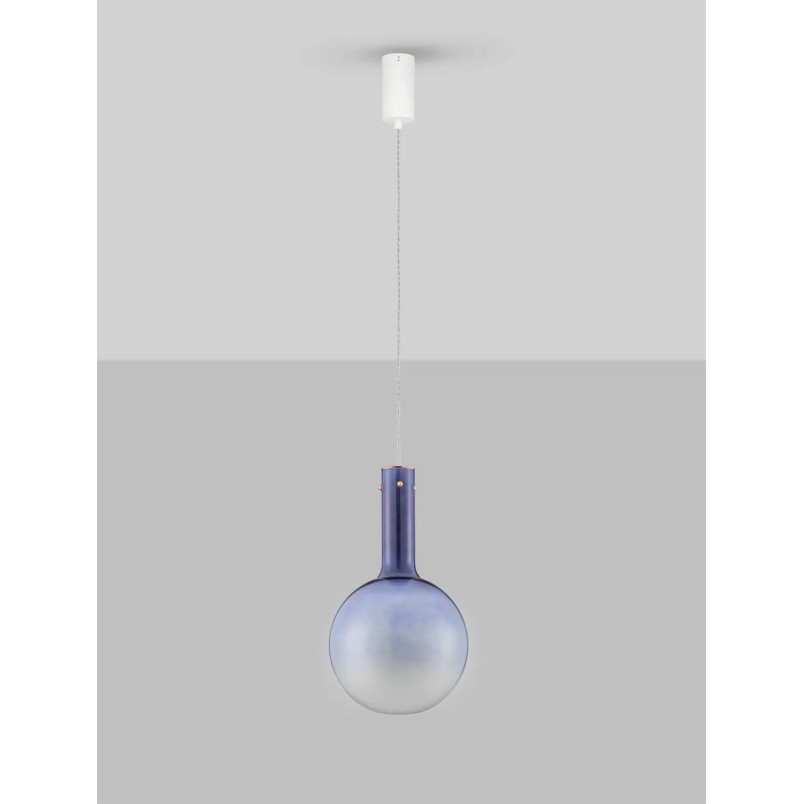 Lampa wisząca szklana kula - ściemniacz triac Avena 25cm LED 3000K niebieska