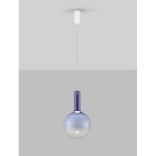 Lampa wisząca szklana kula - ściemniacz triac Avena 25cm LED 3000K niebieska