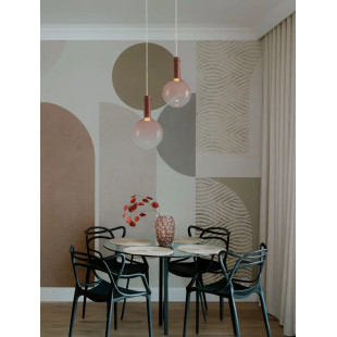Lampa wisząca szklana kula - ściemniacz triac Avena 25cm LED 3000K różowa