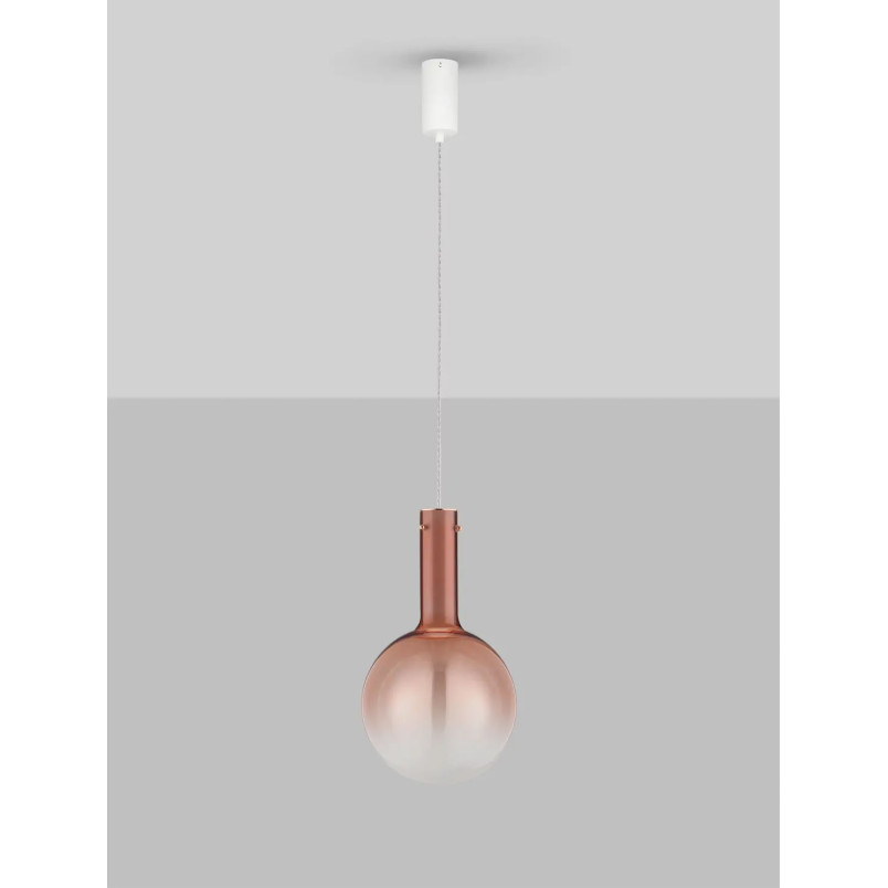 Lampa wisząca szklana kula - ściemniacz triac Avena 25cm LED 3000K różowa