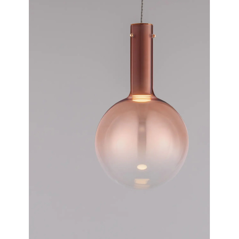 Lampa wisząca szklana kula - ściemniacz triac Avena 25cm LED 3000K różowa