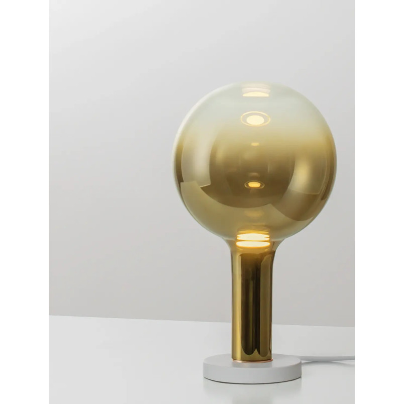 Lampa stołowa szklana kula Avena H36cm LED 3000K złota