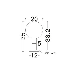 Lampa stołowa szklana kula Avena H36cm LED 3000K złota
