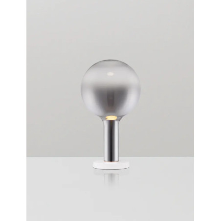 Lampa stołowa szklana kula Avena H36cm LED 3000K szkło dymione opalizowane