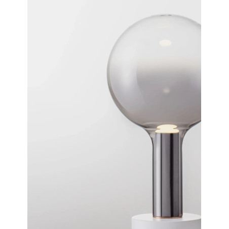 Lampa stołowa szklana kula Avena H36cm LED 3000K szkło dymione opalizowane