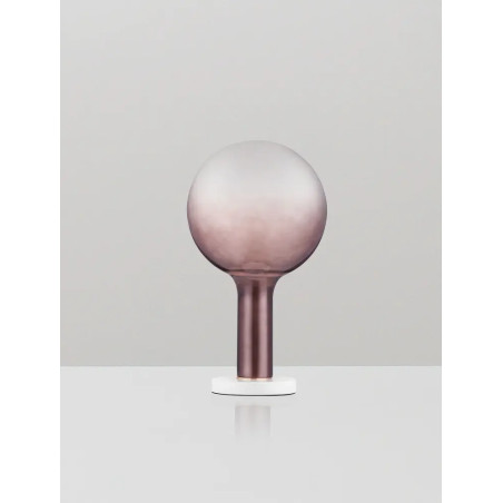 Lampa stołowa szklana kula Avena H36cm LED 3000K ciemny brąz
