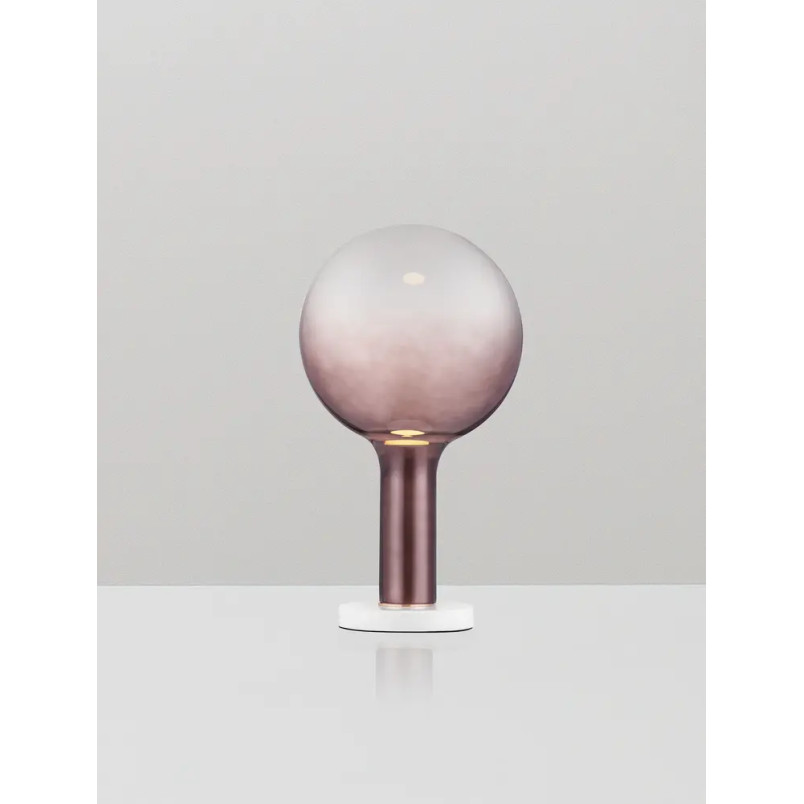 Lampa stołowa szklana kula Avena H36cm LED 3000K ciemny brąz