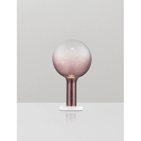 Lampa stołowa szklana kula Avena H36cm LED 3000K ciemny brąz