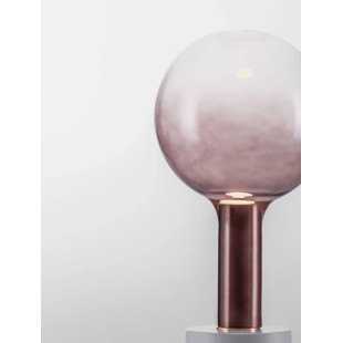 Lampa stołowa szklana kula Avena H36cm LED 3000K ciemny brąz