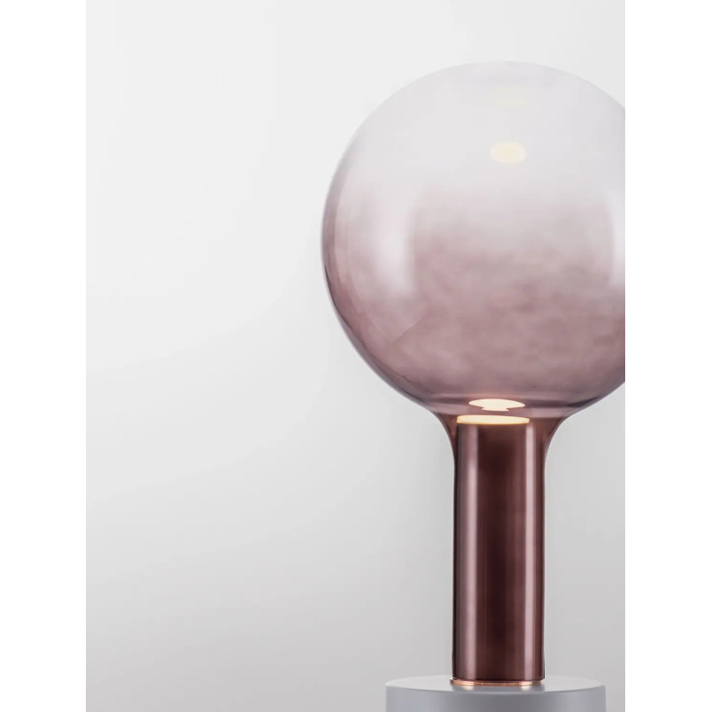 Lampa stołowa szklana kula Avena H36cm LED 3000K ciemny brąz