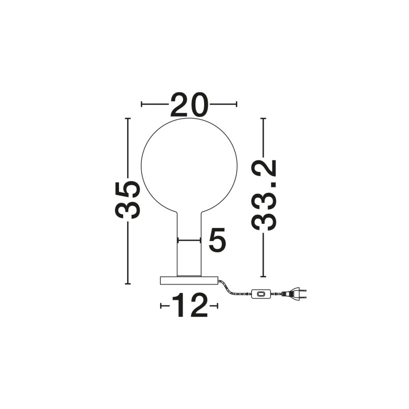 Lampa stołowa szklana kula Avena H36cm LED 3000K ciemny brąz