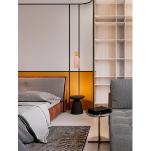 Kolorowa lampa szklana - wisząca Peach 15cm LED 3000K  piaskowy złoty – metaliczny połysk, żółto-różowe szkło