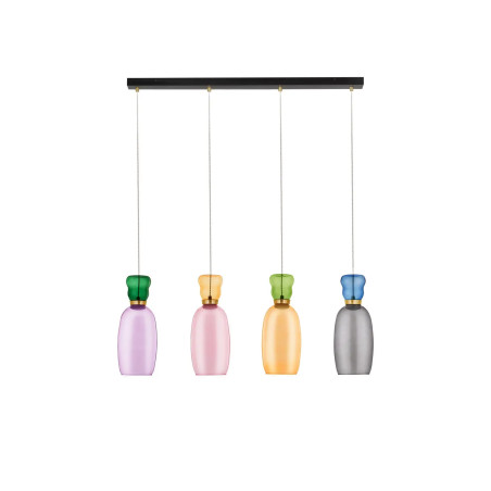 Kolorowa lampa szklana - wisząca Peach 96cm 4 punktowa na listwie LED 3000K multikolor