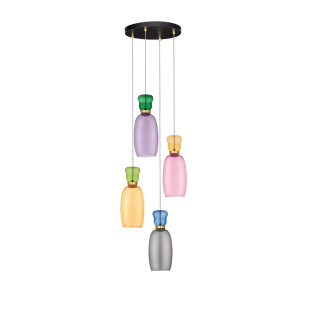 Kolorowa lampa szklana - wisząca Peach 42cm 4 punktowa LED 3000K multikolor