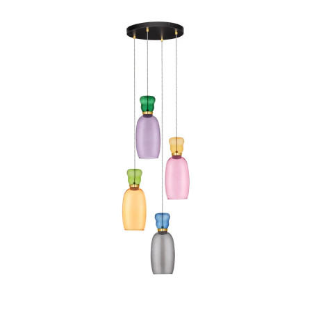 Kolorowa lampa szklana - wisząca Peach 42cm 4 punktowa LED 3000K multikolor