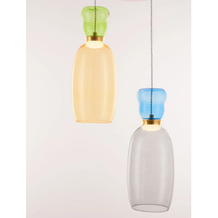 Kolorowa lampa szklana - wisząca Peach 42cm 4 punktowa LED 3000K multikolor