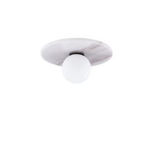 Plafon marmurowy ze szklaną kulą Borgo 30cm opal / biały
