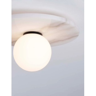 Plafon marmurowy ze szklaną kulą Borgo 30cm opal / biały