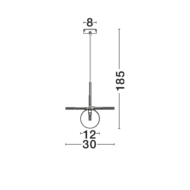 Lampa wisząca marmurowa z płaskim kloszem i szklaną kulą Borgo 30cm opal / czarny