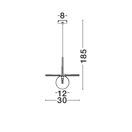 Lampa wisząca marmurowa z płaskim kloszem i szklaną kulą Borgo 30cm opal / biały