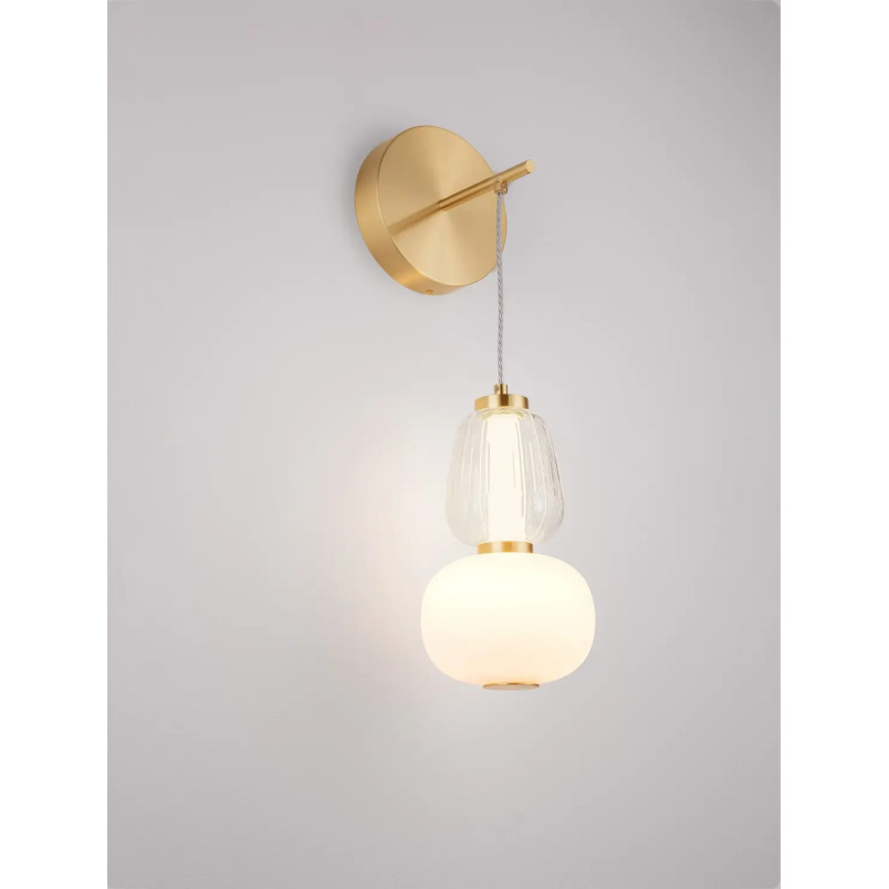 Kinkiet wiszący ze szklanym kloszem w stylu glamour Scanzo LED 3000K