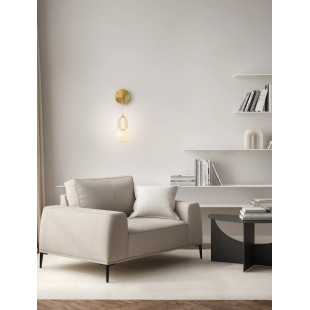 Kinkiet wiszący ze szklanym kloszem w stylu glamour Scanzo LED 3000K